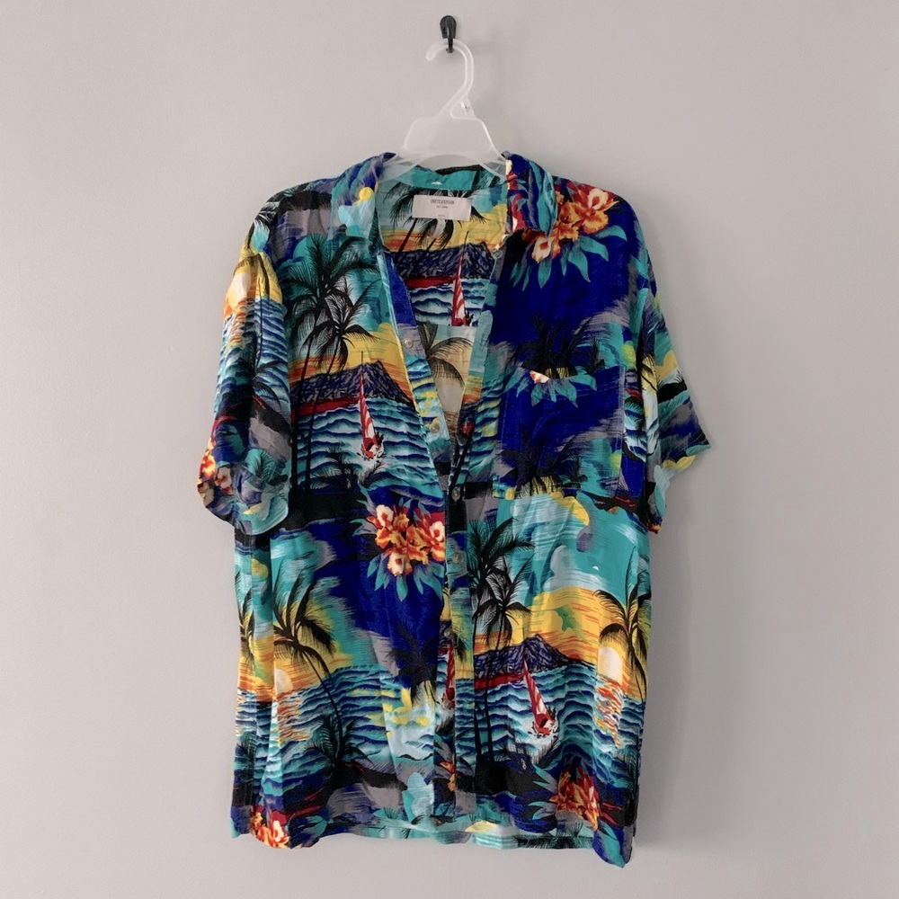 FREE PEOPLE Oversized Hawaiian Shirt